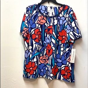 Alfred Dunner Multi Color Top Blouse